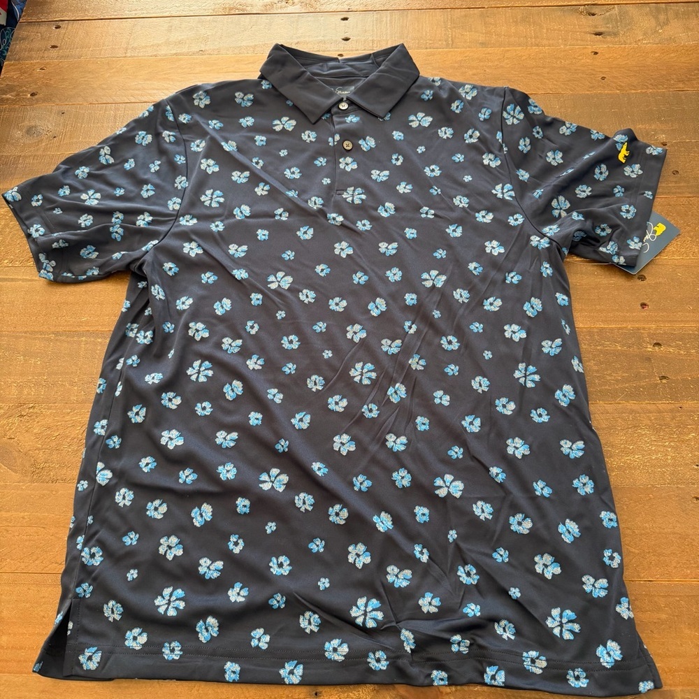 Jack Nicklaus Men's Black Floral Polo Shirt
